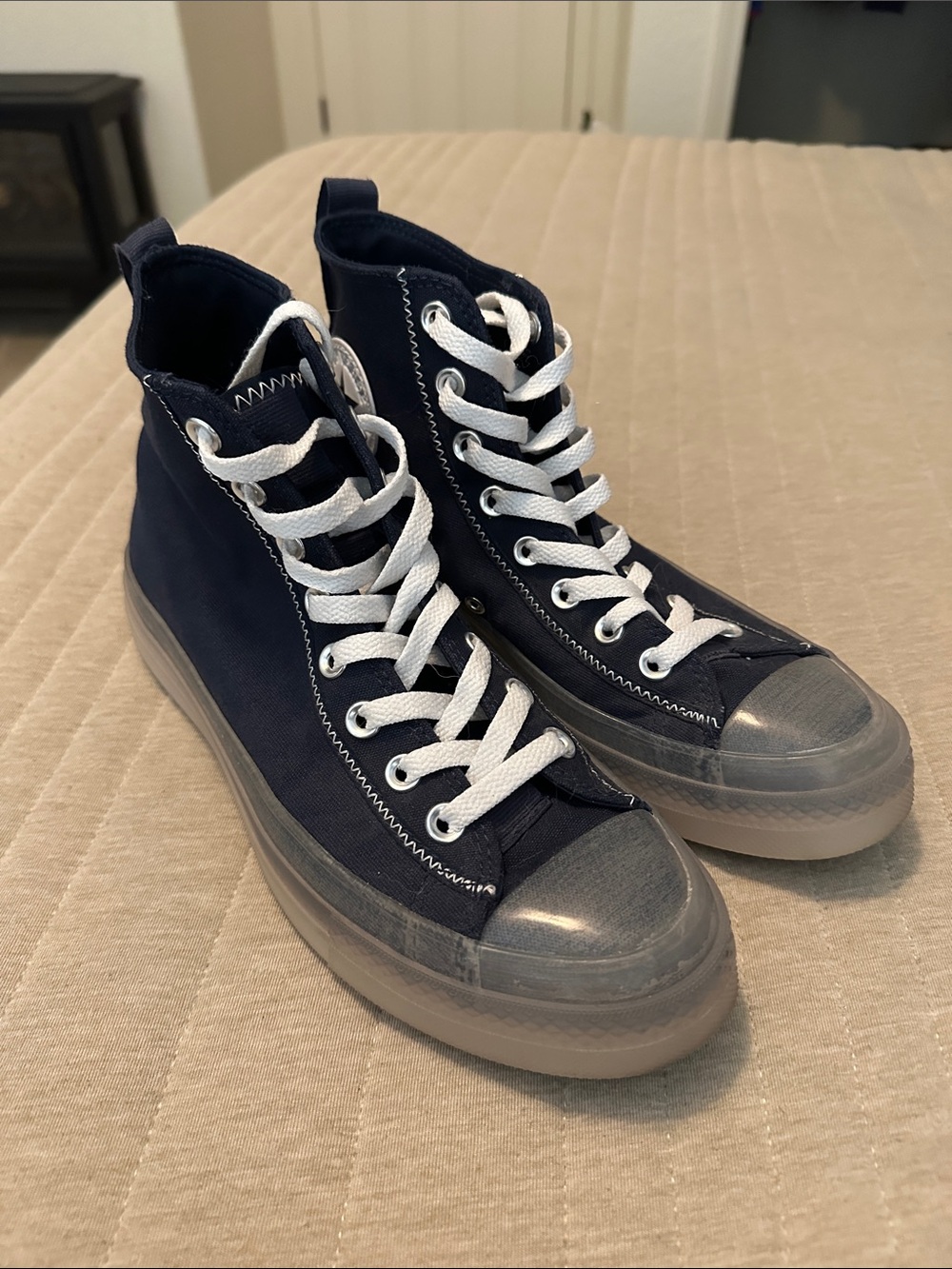 Converse Chuck 70 High Top Sneakers Navy Blue Translucent Sole